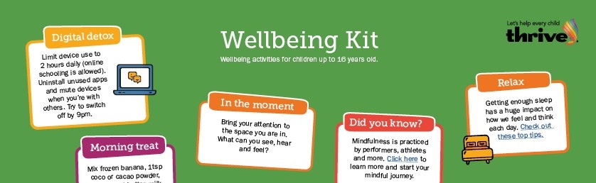 Wellbeing kit for children up to 16 years old